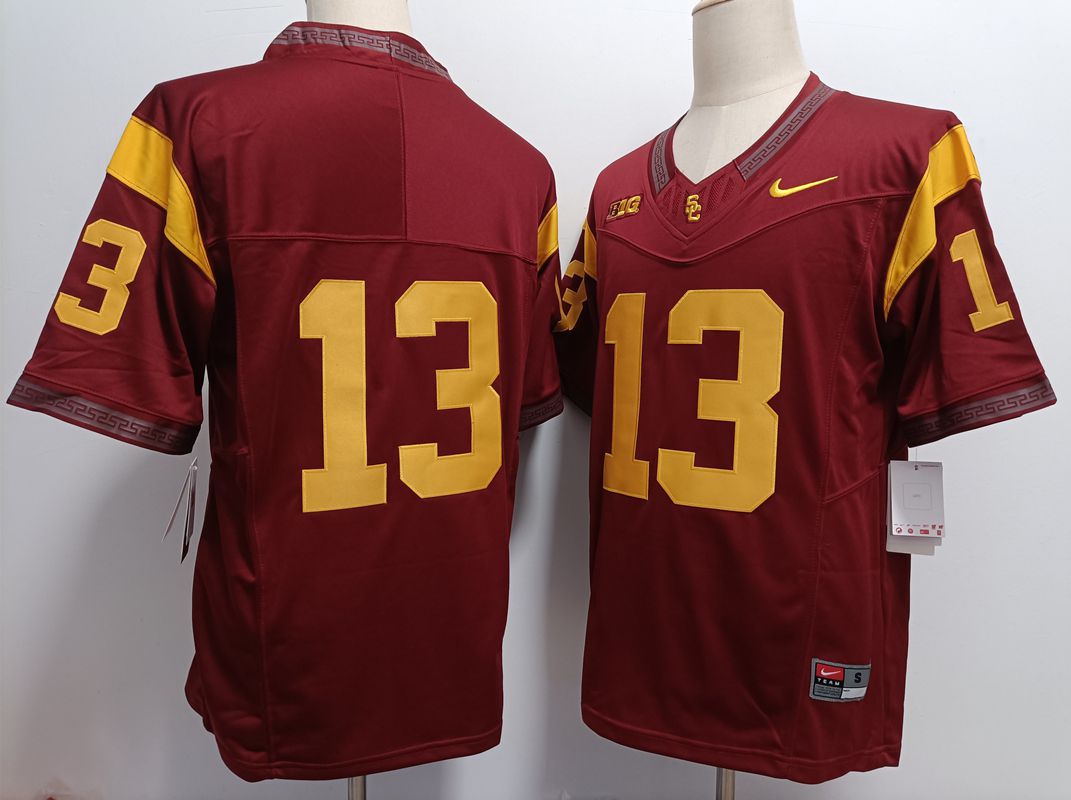 Men USC Trojans #13 No Name Red Nike 2025 NCAA Jersey style 1